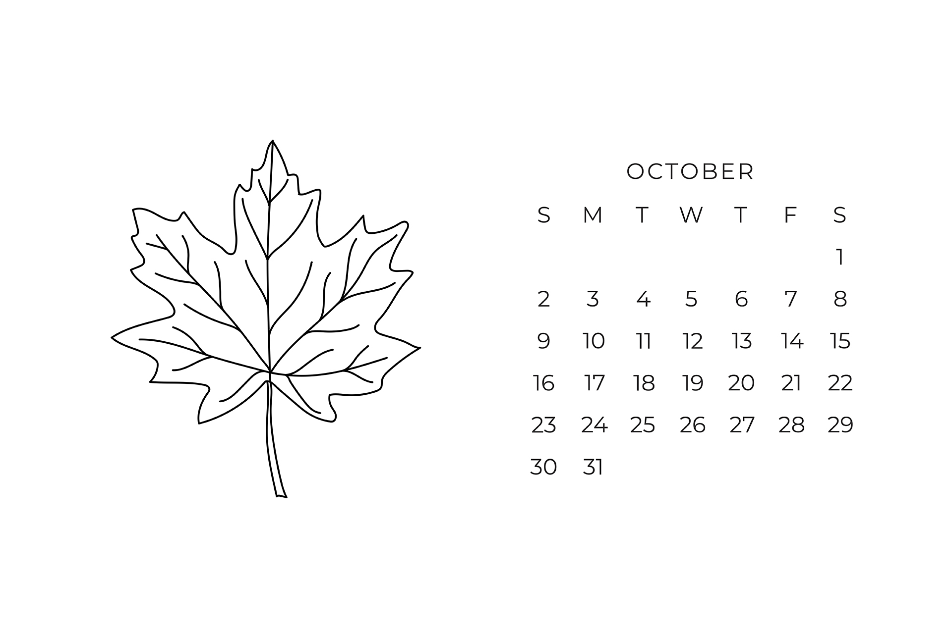 October 2022 Calendar Wallpapers - PaperSushi